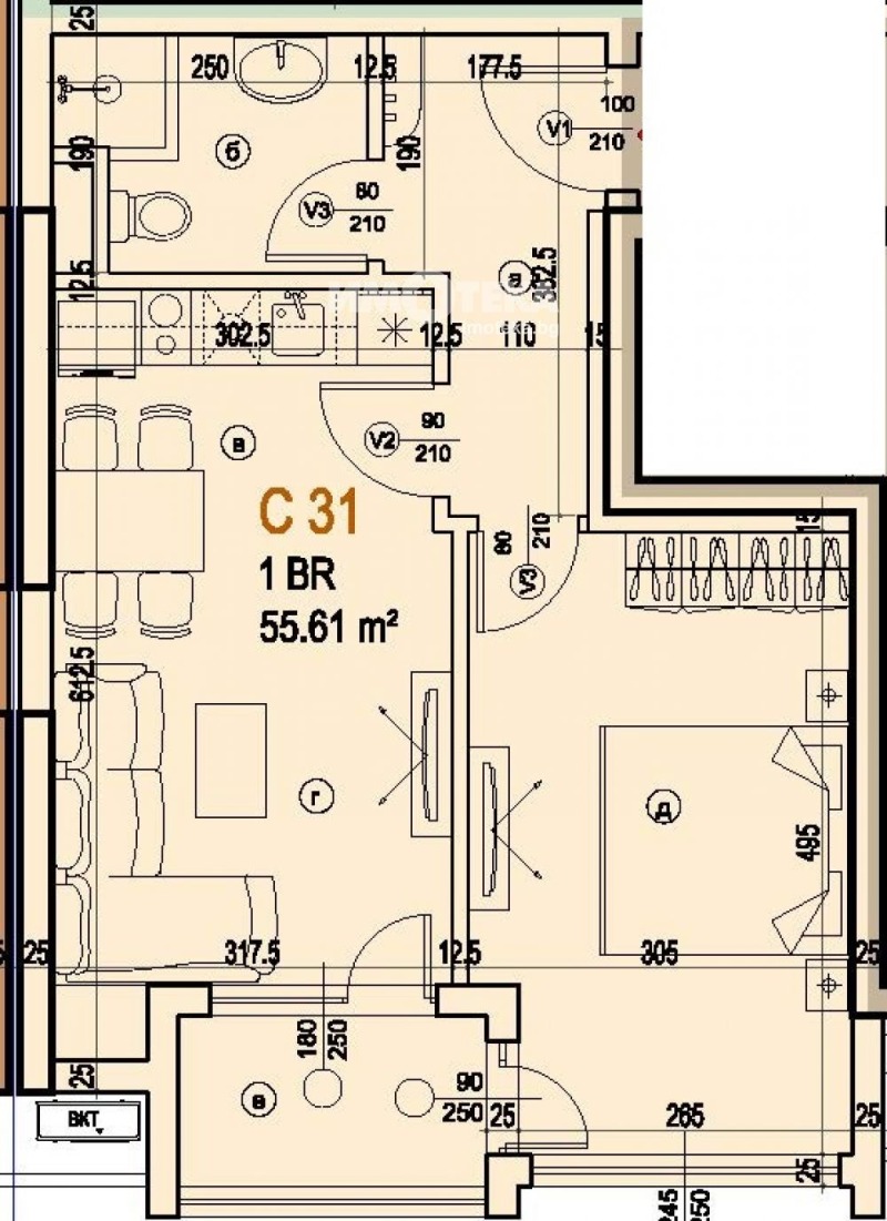 На продаж  1 спальня София , Манастирски ливади , 62 кв.м | 68314105 - зображення [2]