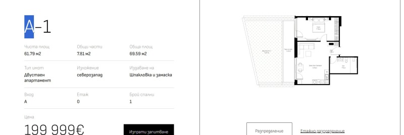 Na sprzedaż  1 sypialnia Sofia , Manastirski liwadi , 70 mkw | 30773519 - obraz [2]