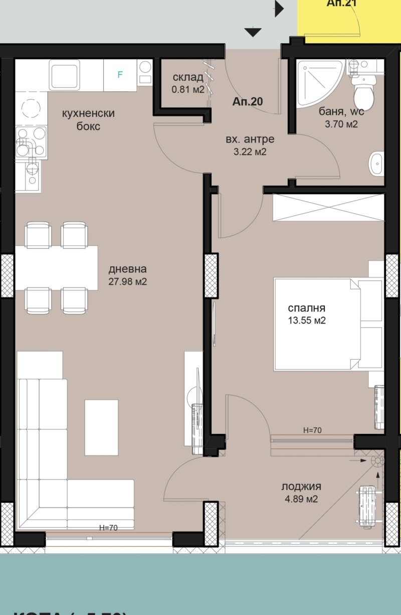 Продава 2-СТАЕН, гр. Бургас, област Бургас, снимка 4 - Апартаменти - 52118633