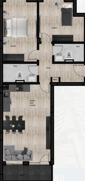 2 Schlafzimmer Kjutschuk Parisch, Plowdiw