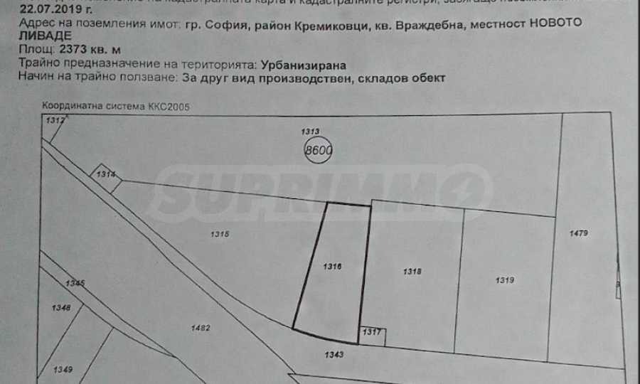 Продава ПАРЦЕЛ, гр. София, Враждебна, снимка 2 - Парцели - 54602748