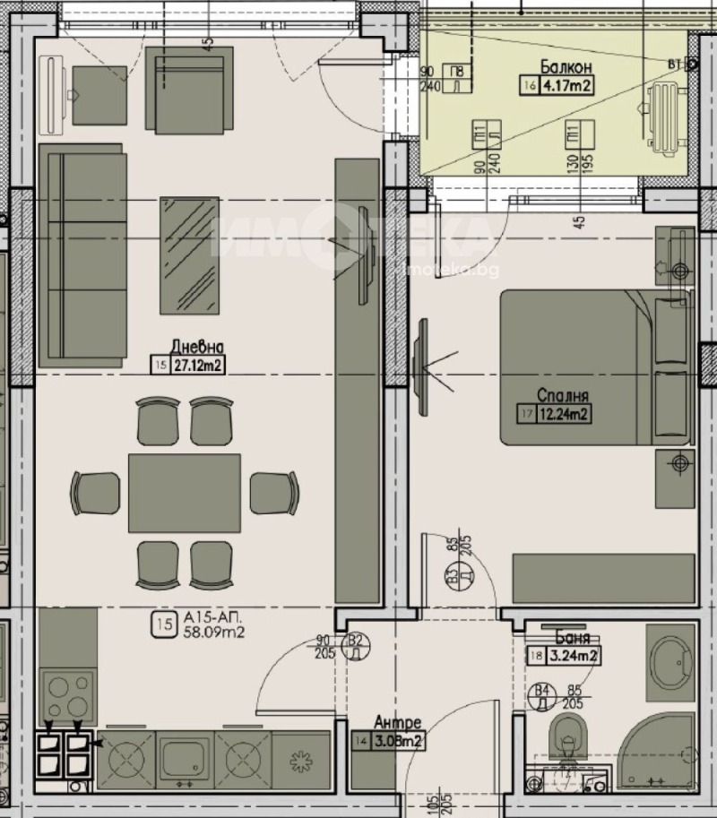 Продава 2-СТАЕН, гр. София, Малинова долина, снимка 3 - Апартаменти - 52415775