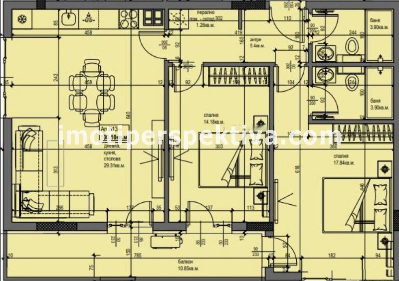 Προς πώληση  2 υπνοδωμάτια Πλοβδηβ , Χρηστο Σμηρνενσκη , 120 τ.μ | 87617006 - εικόνα [3]