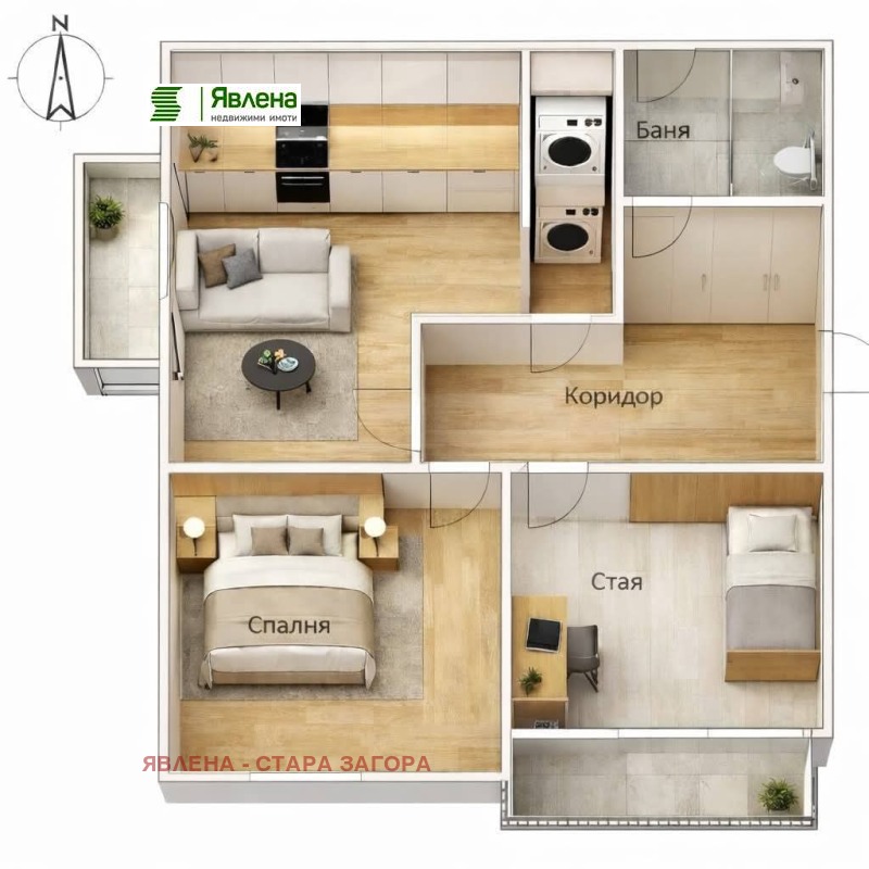 Продава 3-СТАЕН в град Стара Загора, Център - 62 кв.м / 93 000 € » 181 892.19 лв., ЯВЛЕНА - СТАРА ЗАГОРА