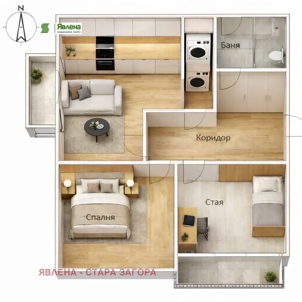 Продава 3-СТАЕН, гр. Стара Загора, Център