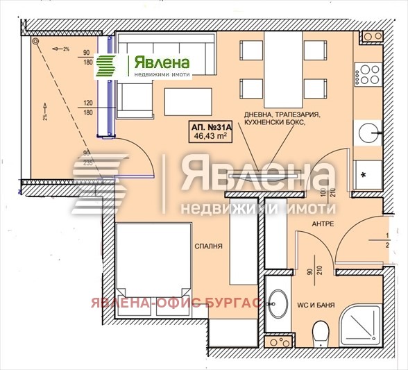 Продава 1-СТАЕН, гр. Поморие, област Бургас, снимка 2 - Aпартаменти - 46476388