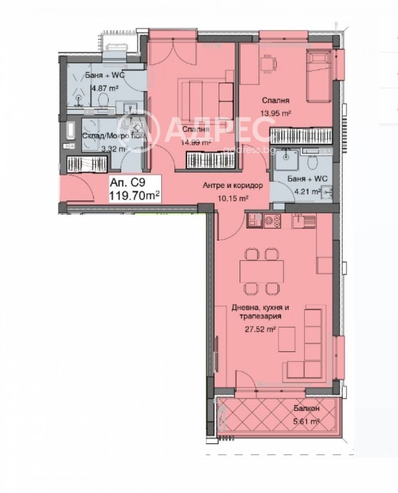 Eladó  2 hálószobás Sofia , Bojana , 120 négyzetméter | 33826023 - kép [4]
