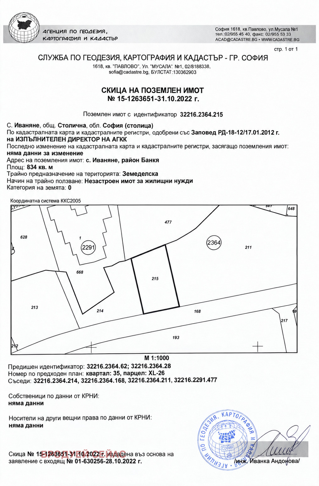 Продава ПАРЦЕЛ, гр. София, с. Иваняне, снимка 2 - Парцели - 56117128