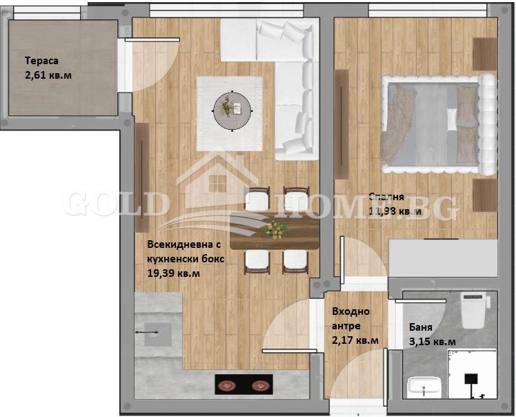 Satılık  1 yatak odası Plovdiv , Hristo Smirnenski , 57 metrekare | 72668737 - görüntü [2]