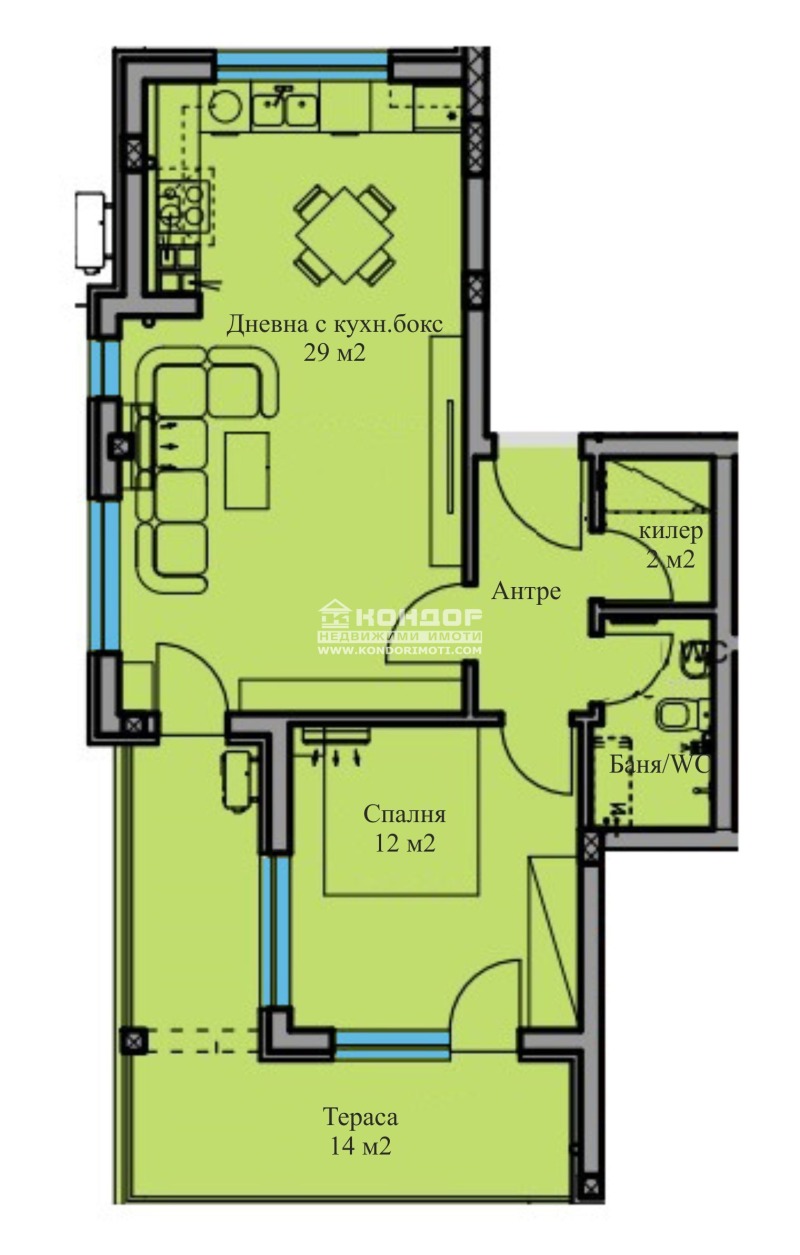 Na sprzedaż  1 sypialnia Plowdiw , Ostromila , 92 mkw | 68284278 - obraz [2]