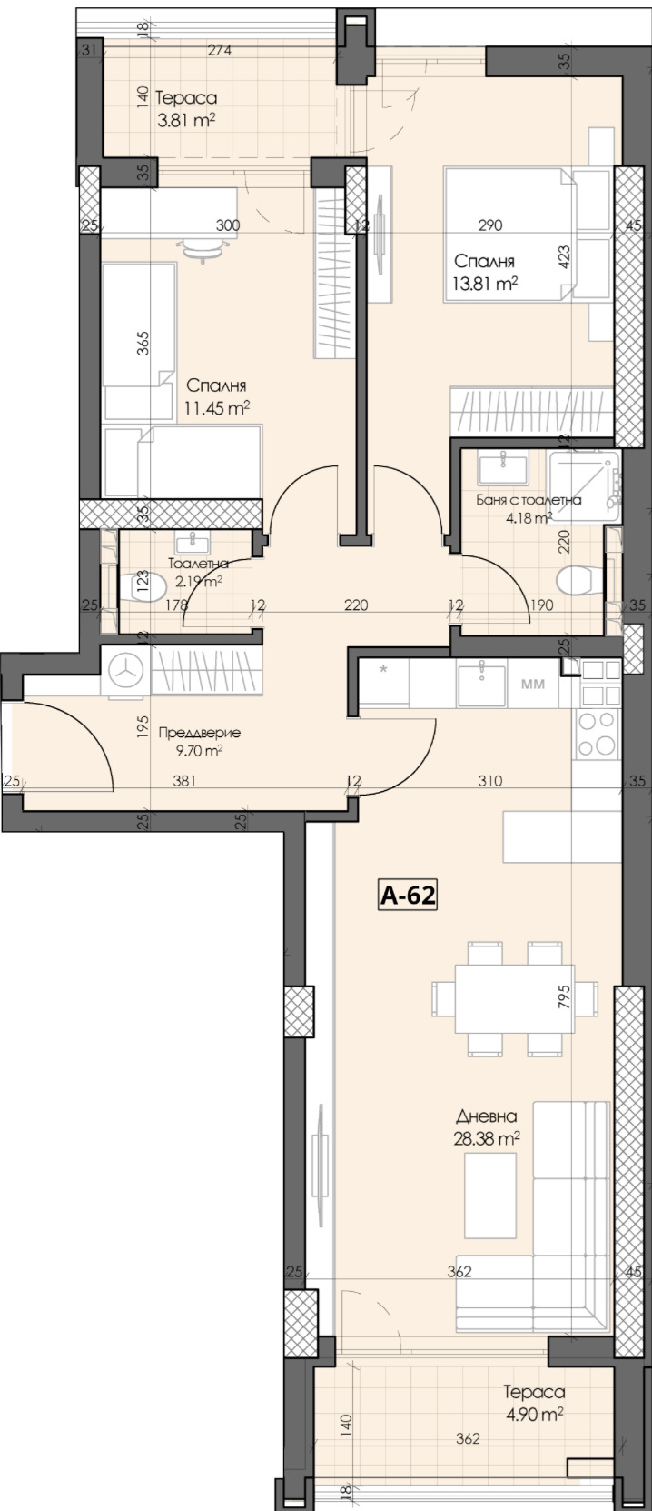 Продается  2 спальни Пловдив , Кършияка , 113 кв.м | 44539046 - изображение [2]