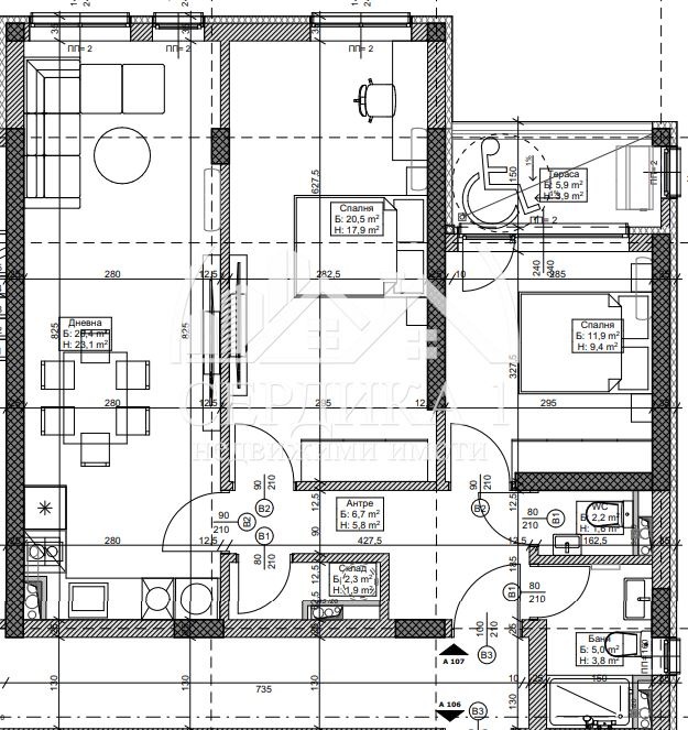 À venda  2 quartos Sofia , Moderno predgradie , 94 m² | 54381659