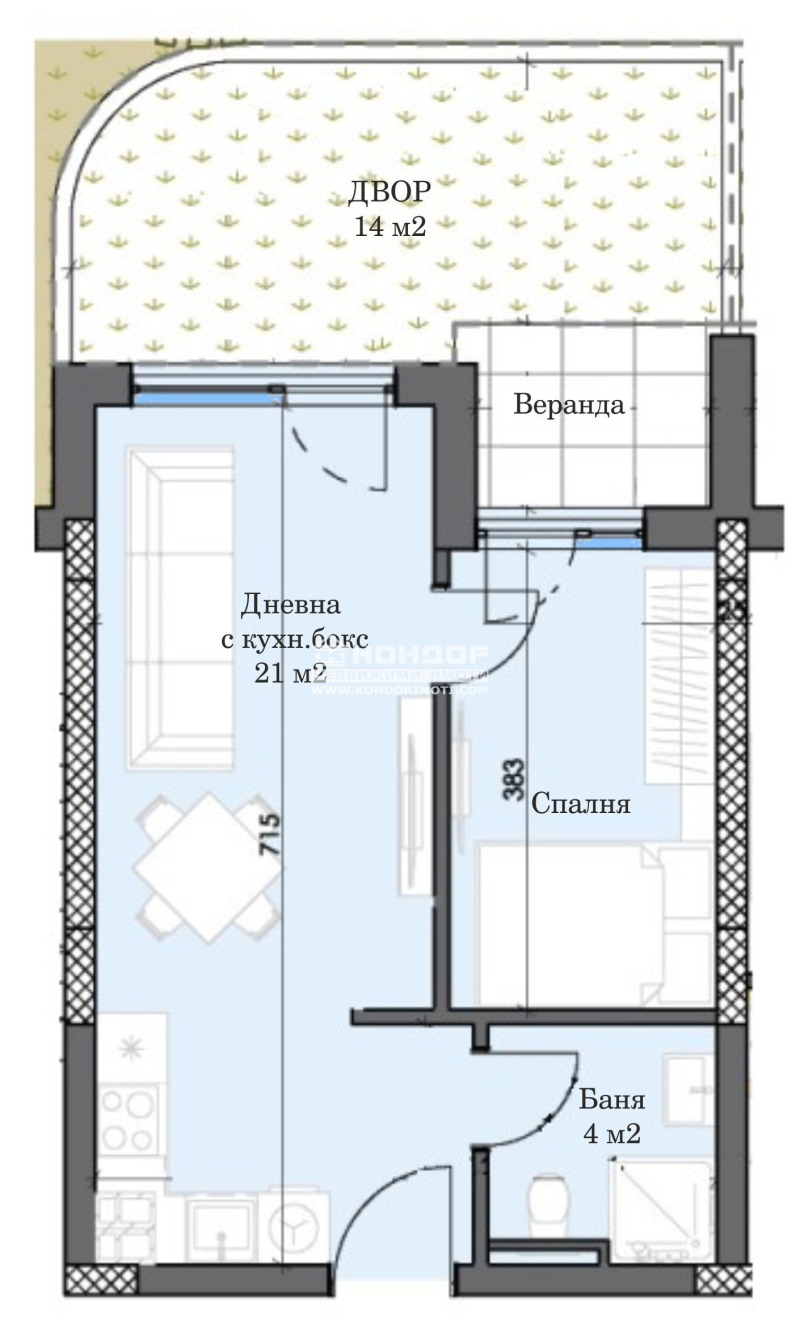 Myytävänä  1 makuuhuone Plovdiv , Trakija , 64 neliömetriä | 83765185 - kuva [4]