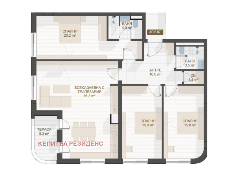De vânzare  3 dormitoare Plovdiv , Țentâr , 157 mp | 47755639