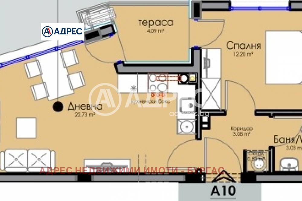 Продава 2-СТАЕН, гр. Бургас, област Бургас, снимка 2 - Апартаменти - 53793941