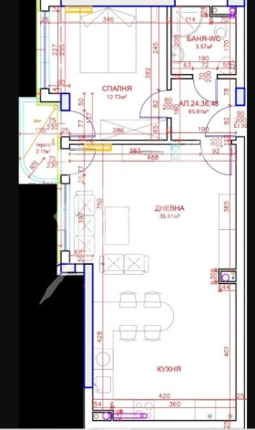 1 slaapkamer Meden rudnik - zona A, Burgas 1