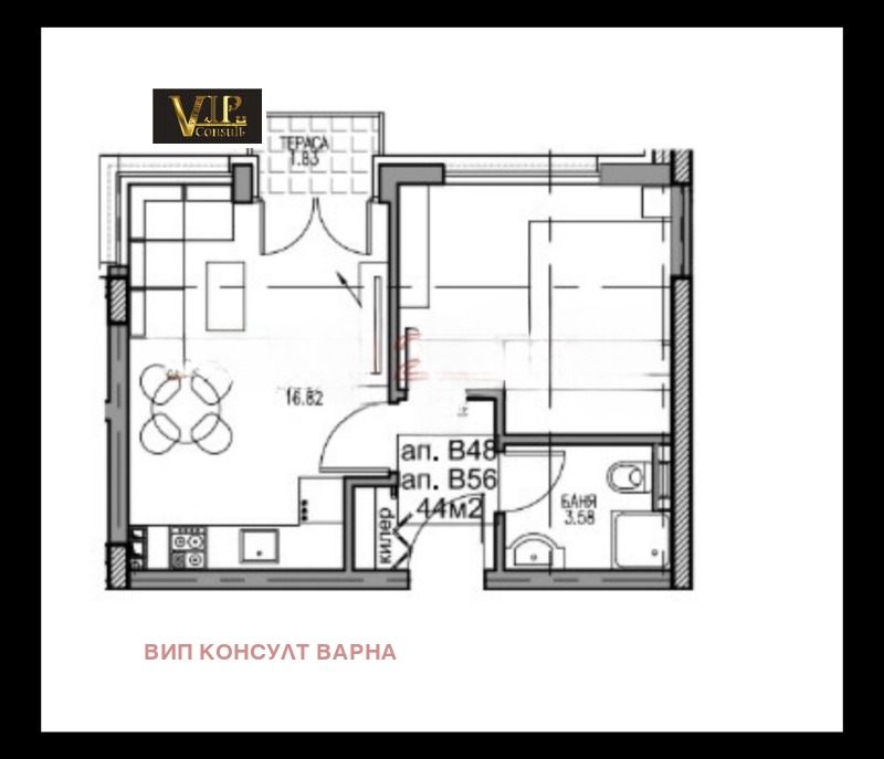 In vendita  1 camera da letto Varna , Vazragdane 1 , 52 mq | 56297909 - Immagine [4]