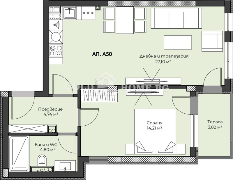 Zu verkaufen  1 Schlafzimmer Plowdiw , Hristo Smirnenski , 56 qm | 87634768 - Bild [9]