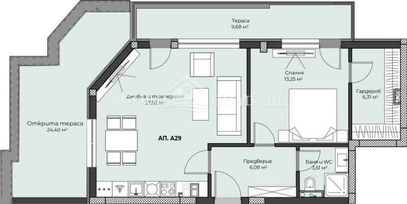 Zu verkaufen  1 Schlafzimmer Plowdiw , Hristo Smirnenski , 56 qm | 87634768 - Bild [11]