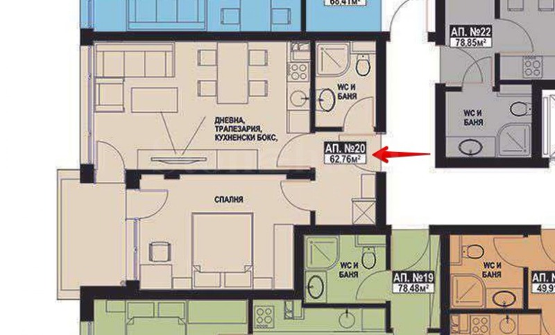 Na sprzedaż  1 sypialnia region Burgas , Pomorie , 62 mkw | 62181351 - obraz [2]