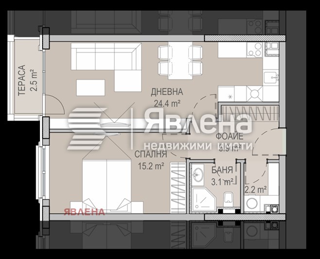 Till salu  1 sovrum Sofia , Krastova vada , 72 kvm | 43459664 - bild [7]