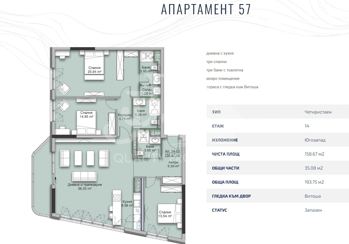 Продава 4-СТАЕН, гр. София, Кръстова вада