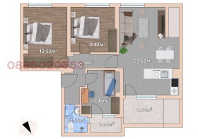 3 camere da letto Belite brezi, Sofia