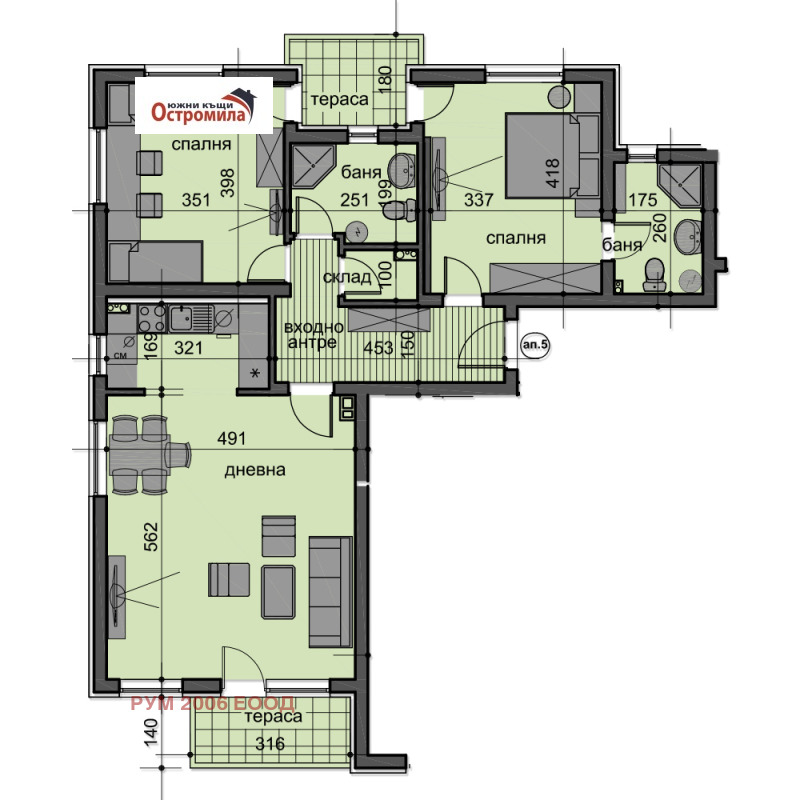 Myytävänä  2 makuuhuonetta Plovdiv , Južen , 122 neliömetriä | 34525153 - kuva [3]