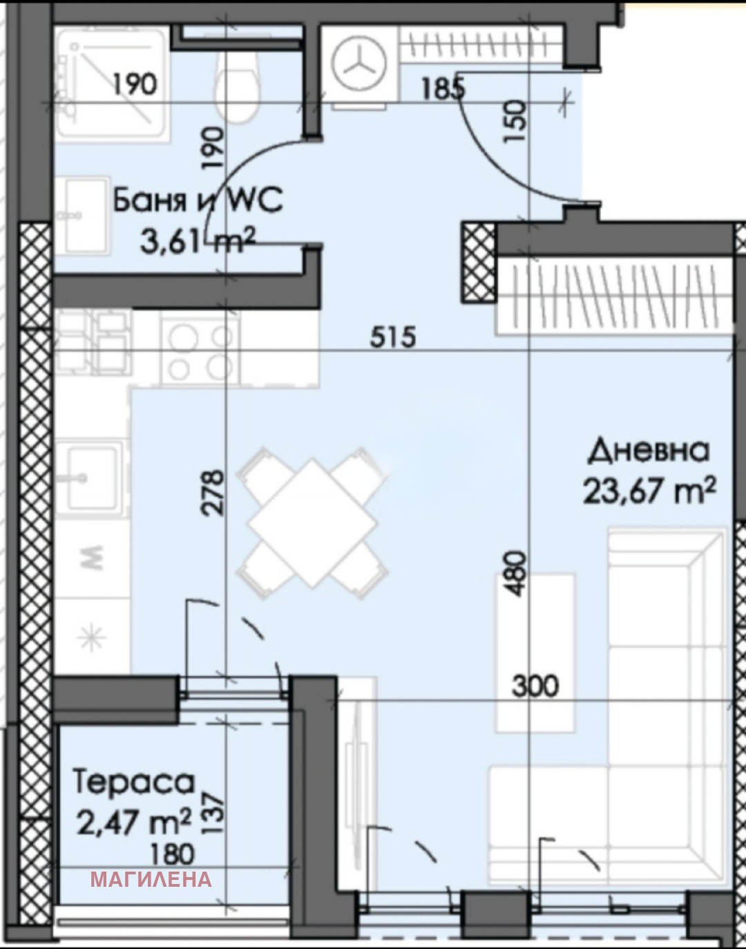 Продава 1-СТАЕН, гр. Пловдив, Тракия