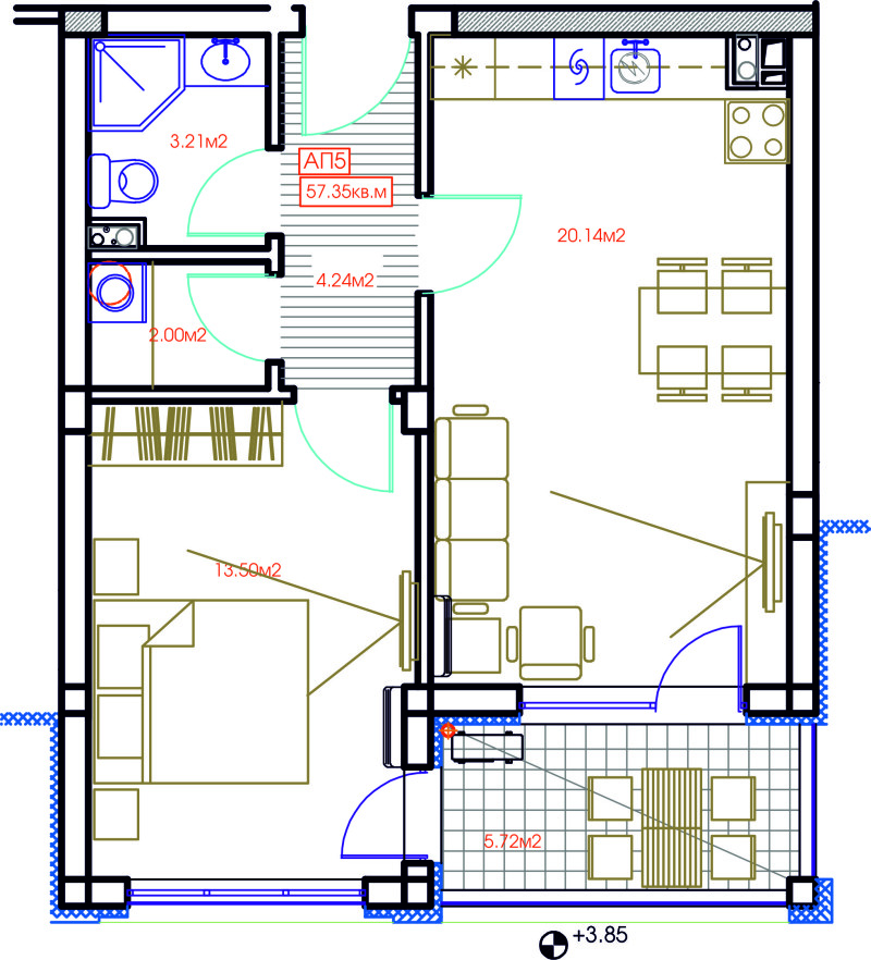 Продава 2-СТАЕН, гр. Бургас, Крайморие, снимка 7 - Aпартаменти - 48759493