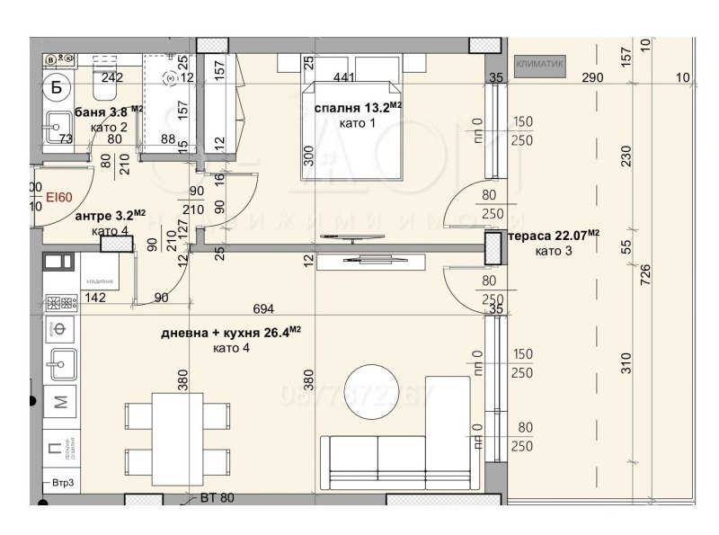 Продава 2-СТАЕН, гр. Стара Загора, Аязмото, снимка 2 - Aпартаменти - 48945499