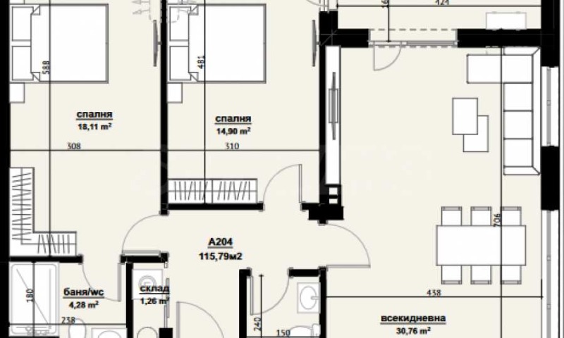 Продается  2 спальни Бургас , Изгрев , 115 кв.м | 61341952 - изображение [2]