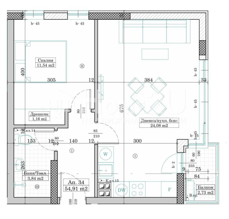 Myytävänä  1 makuuhuone Varna , Levski 1 , 64 neliömetriä | 53525294 - kuva [2]