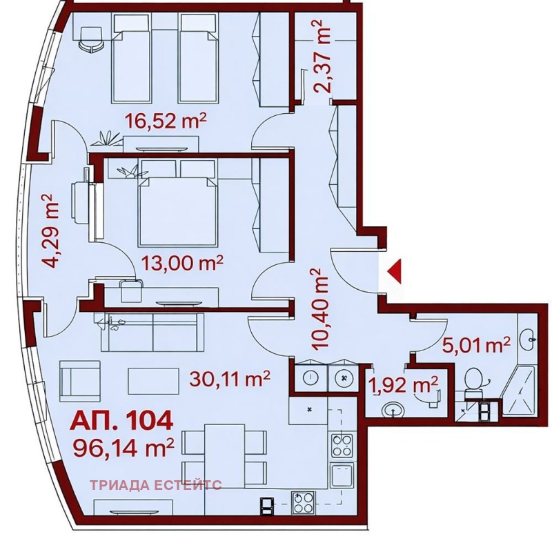 Продава 3-СТАЕН, гр. Бургас, Славейков, снимка 3 - Апартаменти - 53354670