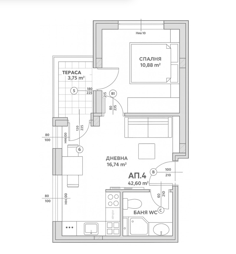 Продава  2-стаен град София , Овча купел , 53 кв.м | 93562378 - изображение [5]