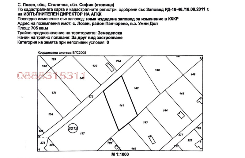 Продава ПАРЦЕЛ, гр. София, с. Лозен