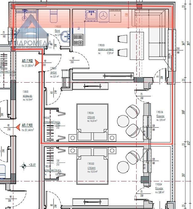 De vânzare  1 dormitor Pleven , Șiroc țentâr , 58 mp | 43823770 - imagine [4]
