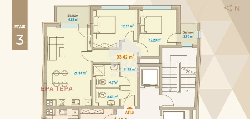 Продава 3-СТАЕН, гр. София, Зона Б-19, снимка 2 - Апартаменти - 54289325