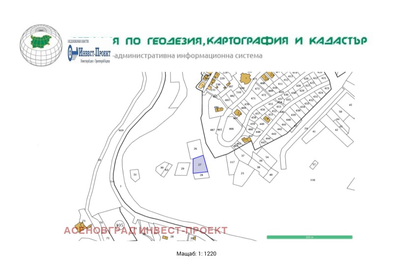 Продава ПАРЦЕЛ в област Пловдив, гр. Асеновград - 1115 кв.м / 26 000 € » 50 851.58 лв., АСЕНОВГРАД ИНВЕСТ-ПРОЕКТ