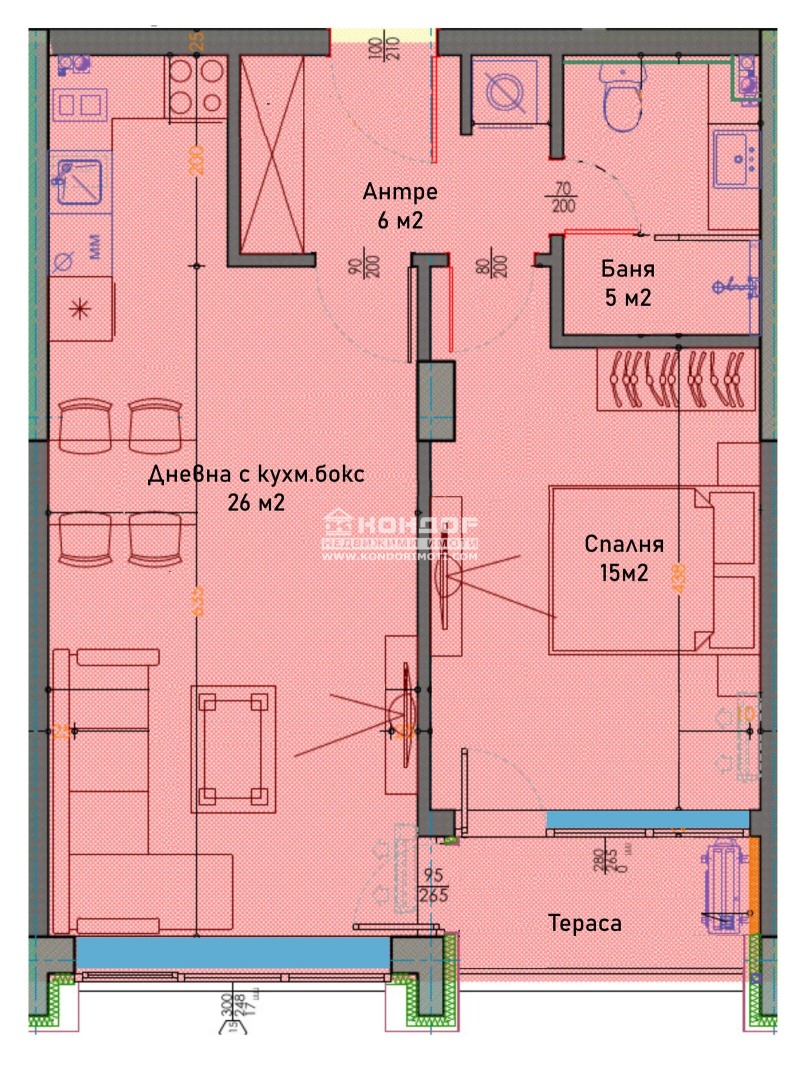 Myytävänä  1 makuuhuone Plovdiv , Trakija , 76 neliömetriä | 17284563 - kuva [2]