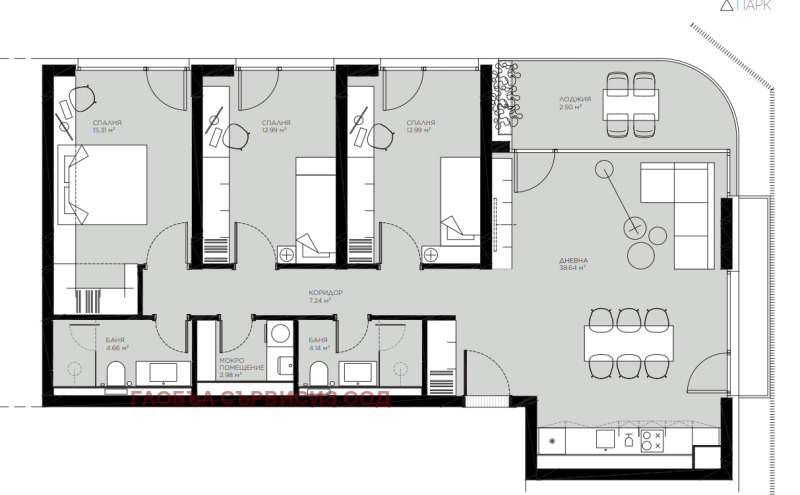 Продава  Многостаен град София , Овча купел , 158 кв.м | 84396597 - изображение [2]