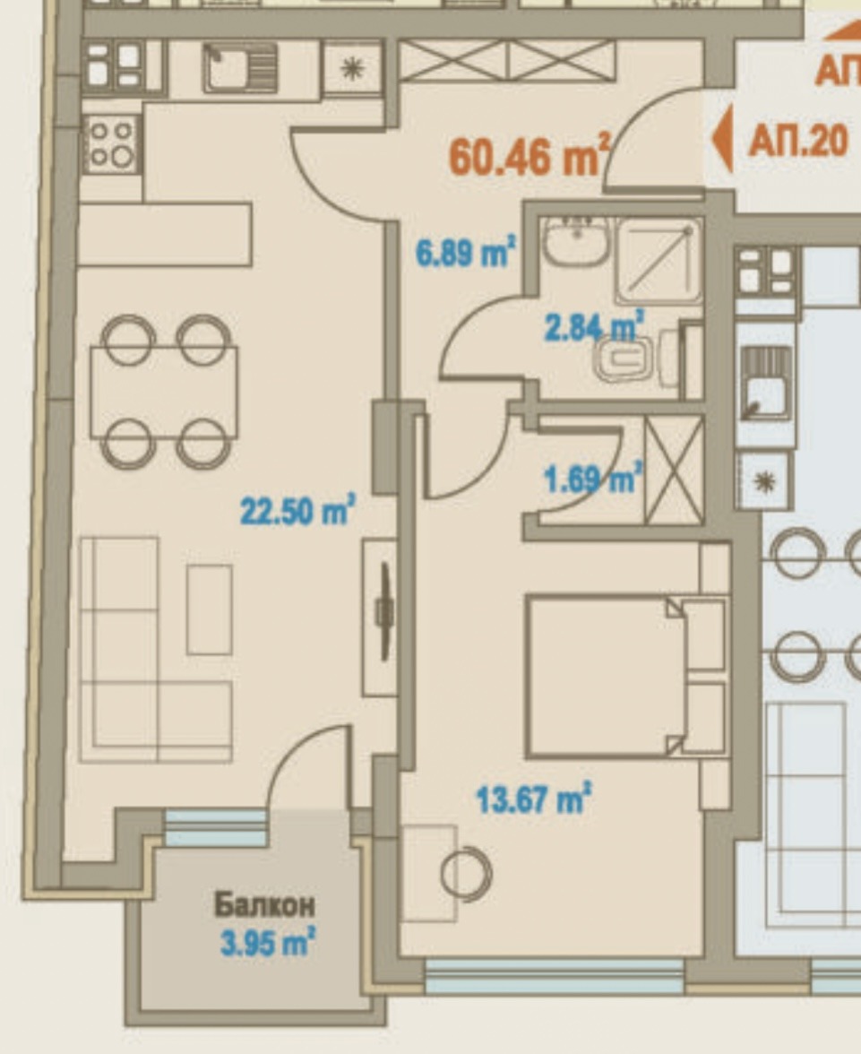 Продава 2-СТАЕН, гр. София, Зона Б-19, снимка 3 - Апартаменти - 54239647