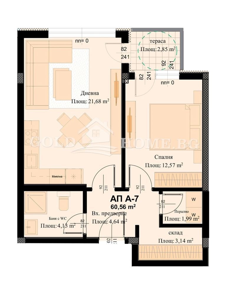 Продава 2-СТАЕН, гр. Пловдив, Христо Смирненски, снимка 2 - Апартаменти - 52389892