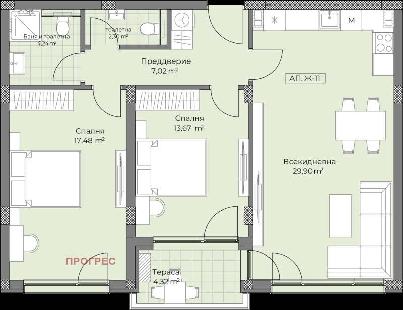 Satılık  2 yatak odası Plovdiv , Ostromila , 106 metrekare | 68895346 - görüntü [9]