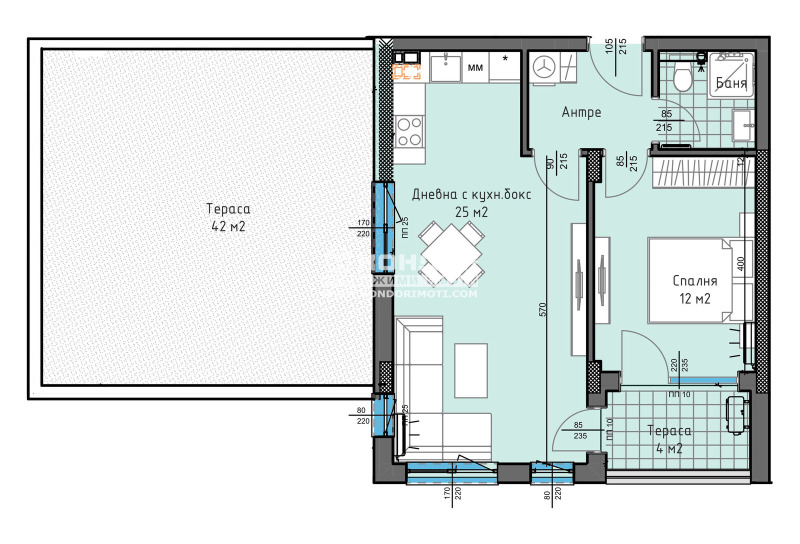 Myytävänä  1 makuuhuone Plovdiv , Karšijaka , 112 neliömetriä | 20860659 - kuva [2]