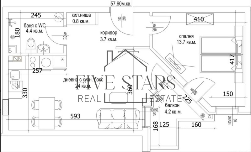 Продава 2-СТАЕН, гр. Варна, Цветен квартал, снимка 3 - Aпартаменти - 49480287