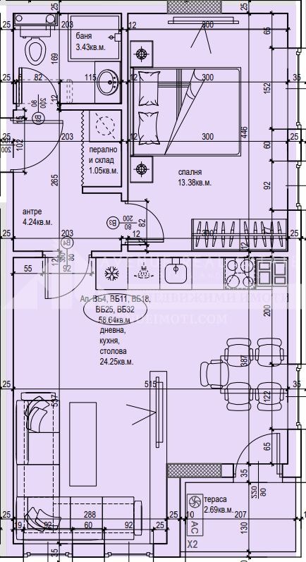 For Sale  1 bedroom Plovdiv , Trakiya , 72 sq.m | 34543008 - image [2]