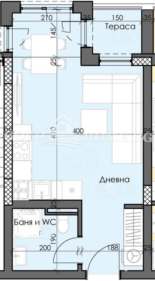 Продава  1-стаен град Пловдив , Тракия , 43 кв.м | 12855571