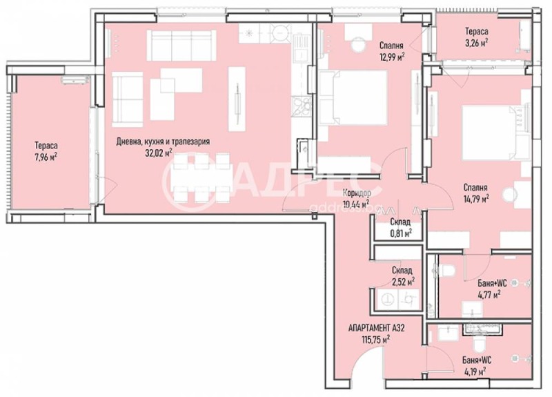 En venta  2 dormitorios Sofia , Mladost 4 , 143 metros cuadrados | 78282779 - imagen [4]