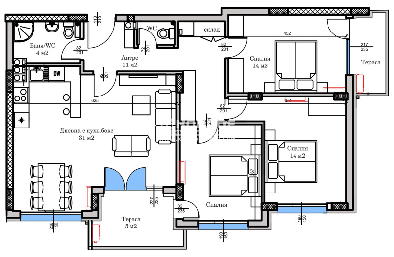 For Sale  3+ bedroom Plovdiv , Hristo Smirnenski , 138 sq.m | 25457041 - image [3]